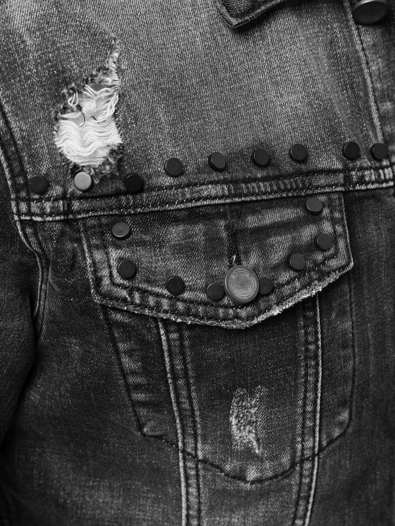 Veste en jean Homme noir OZONEE NB/MJ504N