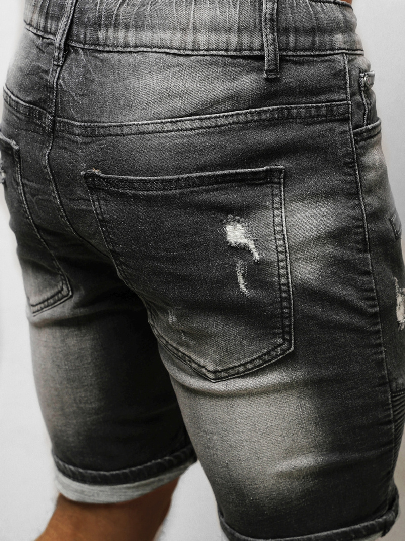 Shorts en Jean Homme Noir OZONEE NB/MP0033N/1