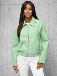 Veste en cuir femme menthe OZONEE O/G116Z