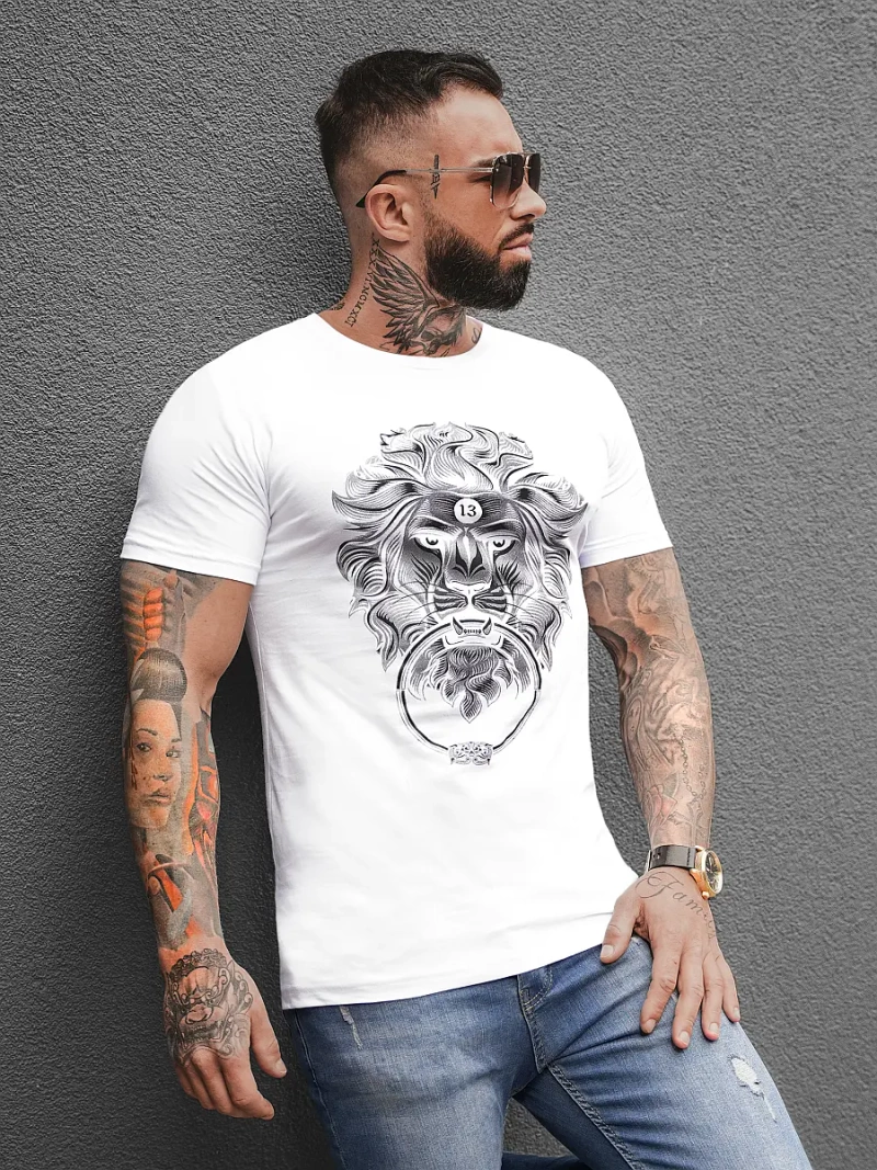 T-Shirt Homme Blanc OZONEE O/BL2262Z