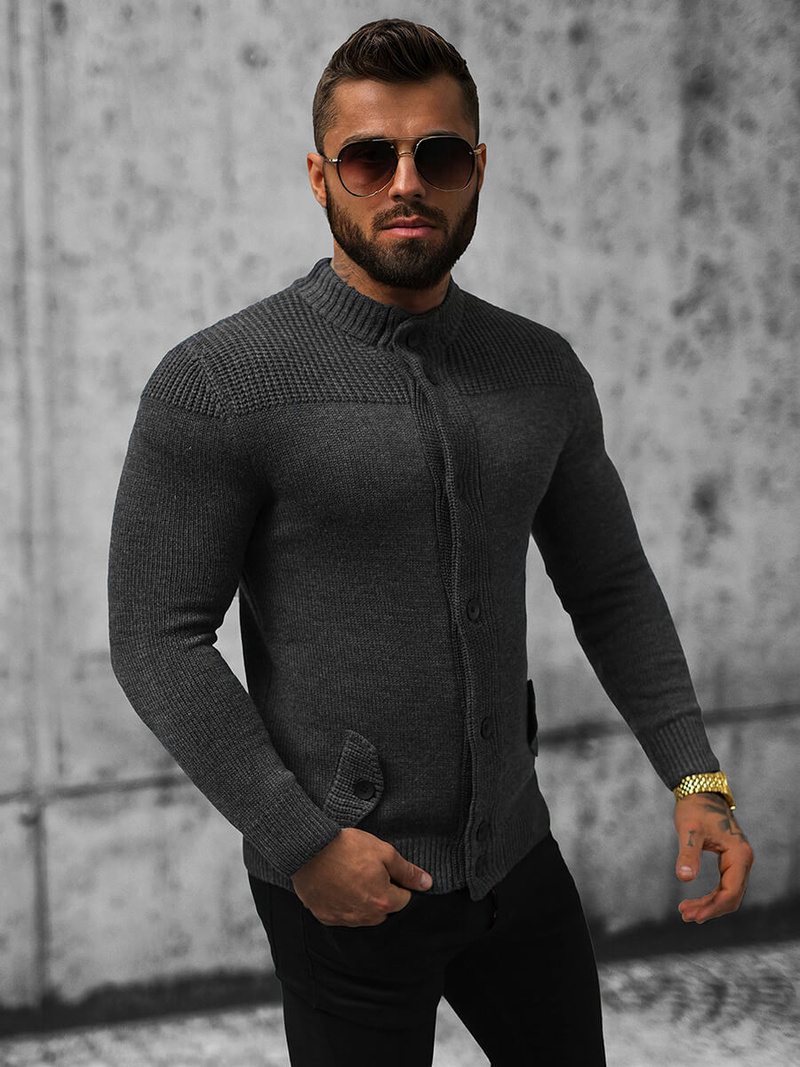 Pullover Homme Gris Foncé OZONEE NB/MM6011/3