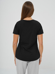 T-shirt femme noir OZONEE DJ77806