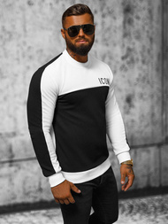 Sweatshirt Homme Blanc et Noir OZONEE O/P2032