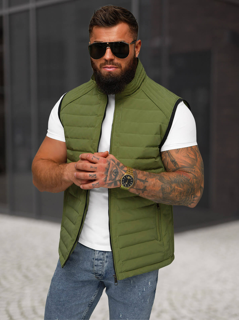 Veste sans manches homme vert OZONEE JS/31M5062/136
