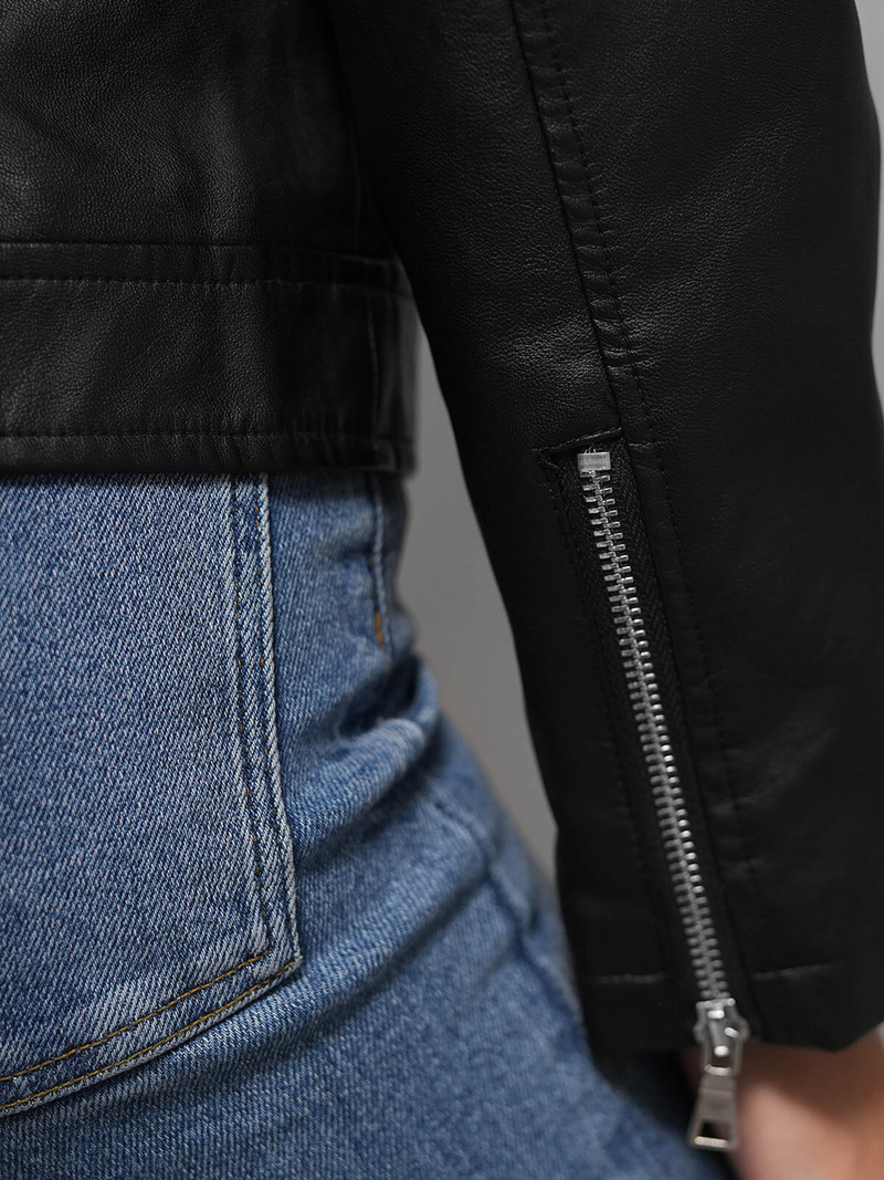 Veste en cuir femme noir OZONEE JS/11Z8060