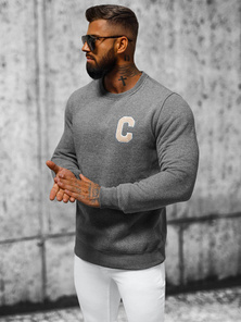 Sweatshirt Homme Gris Foncé OZONEE NB/MF2019