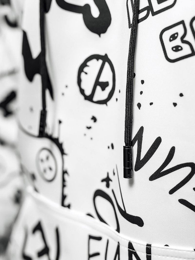 Sweatshirt à capuche homme blanc OZONEE JS/8B1227/1