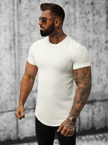 T-Shirt Homme Blanc OZONEE O/P1131