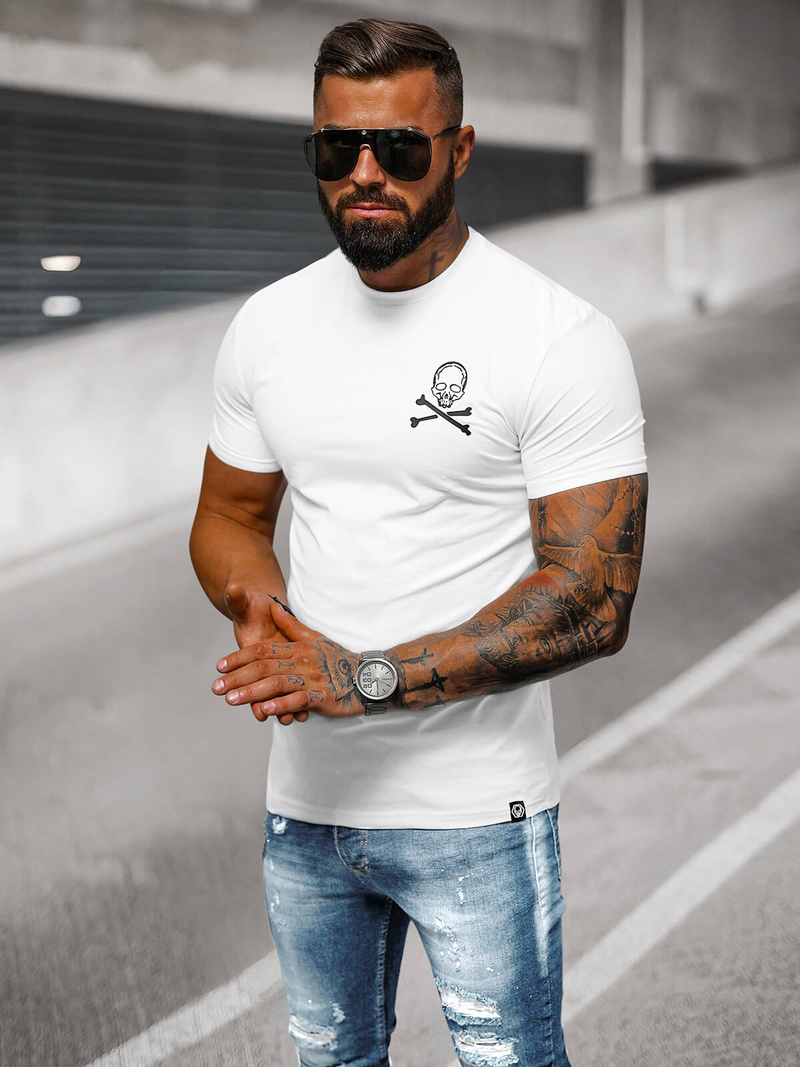 T-shirt Homme Blanc OZONEE NB/MT3066