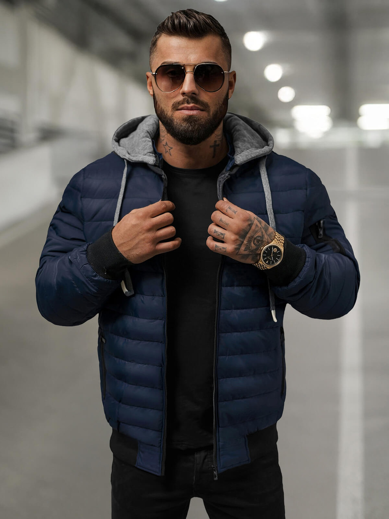 Veste Homme Bleu Foncé OZONEE JS/8M985/215