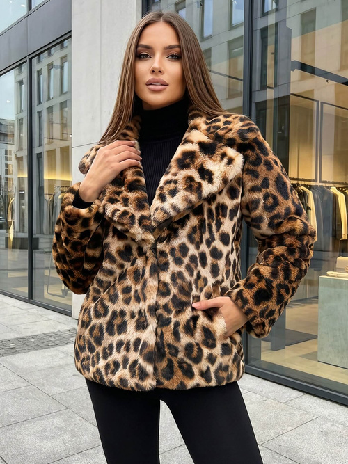 Veste femme beige et marron OZONEE JS/61M8500/158Z