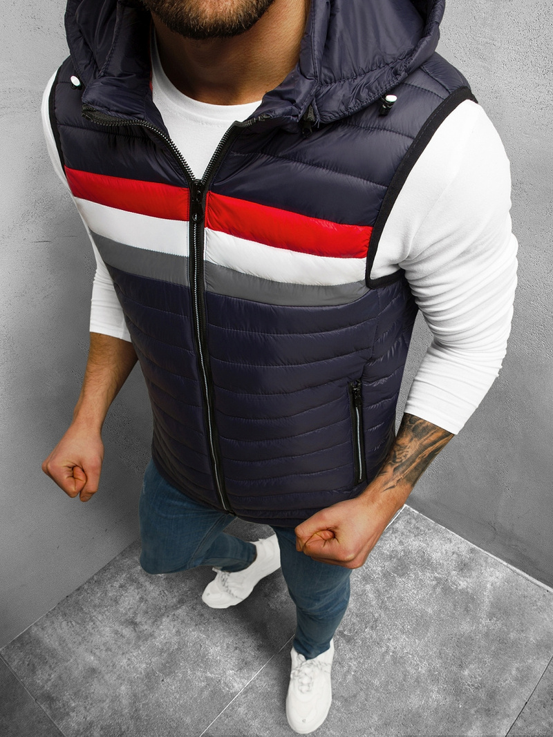 Veste sans manches Homme bleu foncé OZONEE N/7107/2