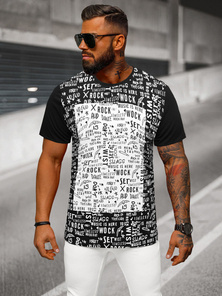 T-shirt Homme Noir OZONEE O/T122/3Z