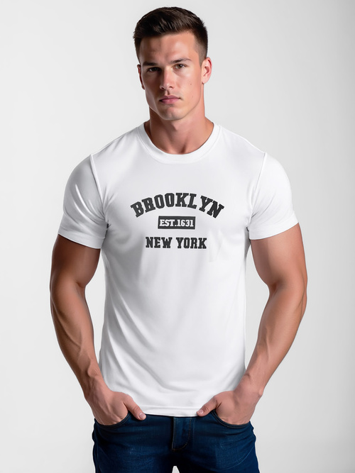 T-shirt Homme Blanc OZONEE NB/MT3134Z