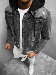 Veste en jean Homme noir OZONEE NB/MJ505N