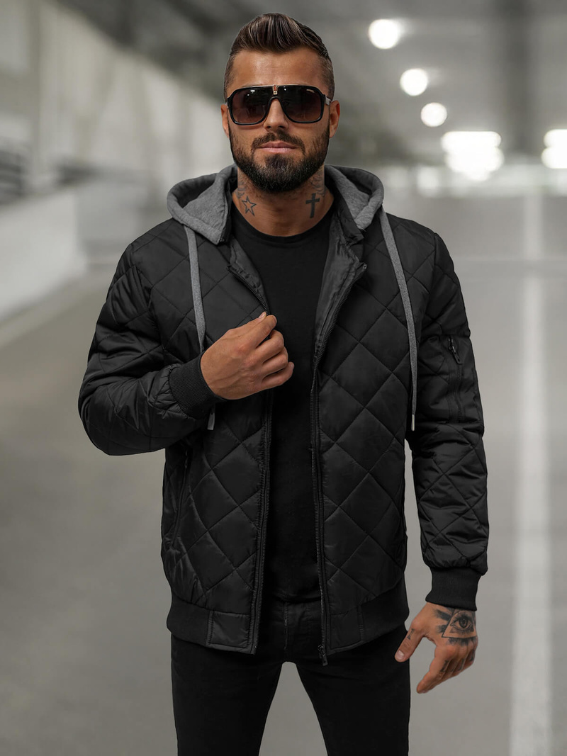 Veste Homme Noir OZONEE JS/8M986/392