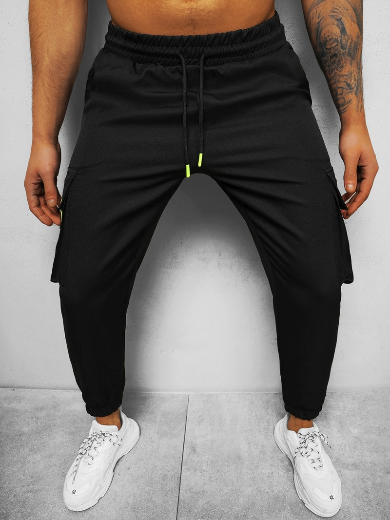 Pantalon Chino Jogger Homme Noir OZONEE O/CP150