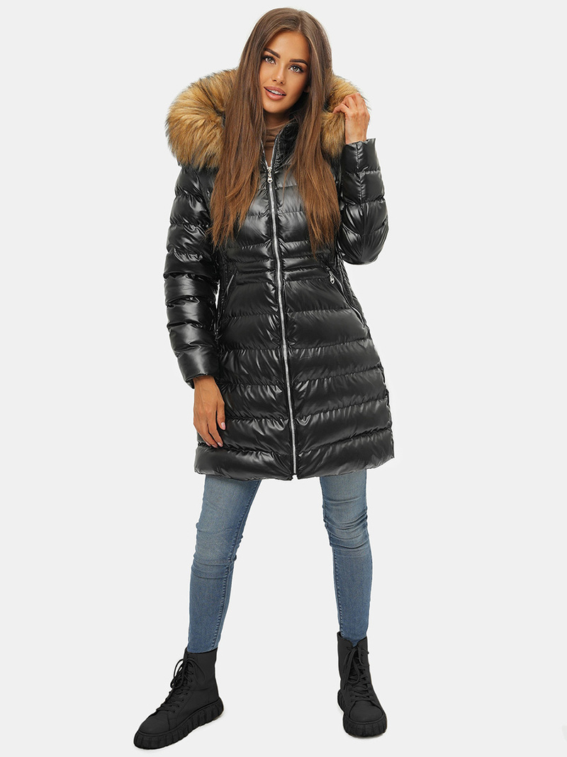 Veste Femme Noir et Marron OZONEE JS/M777/392B