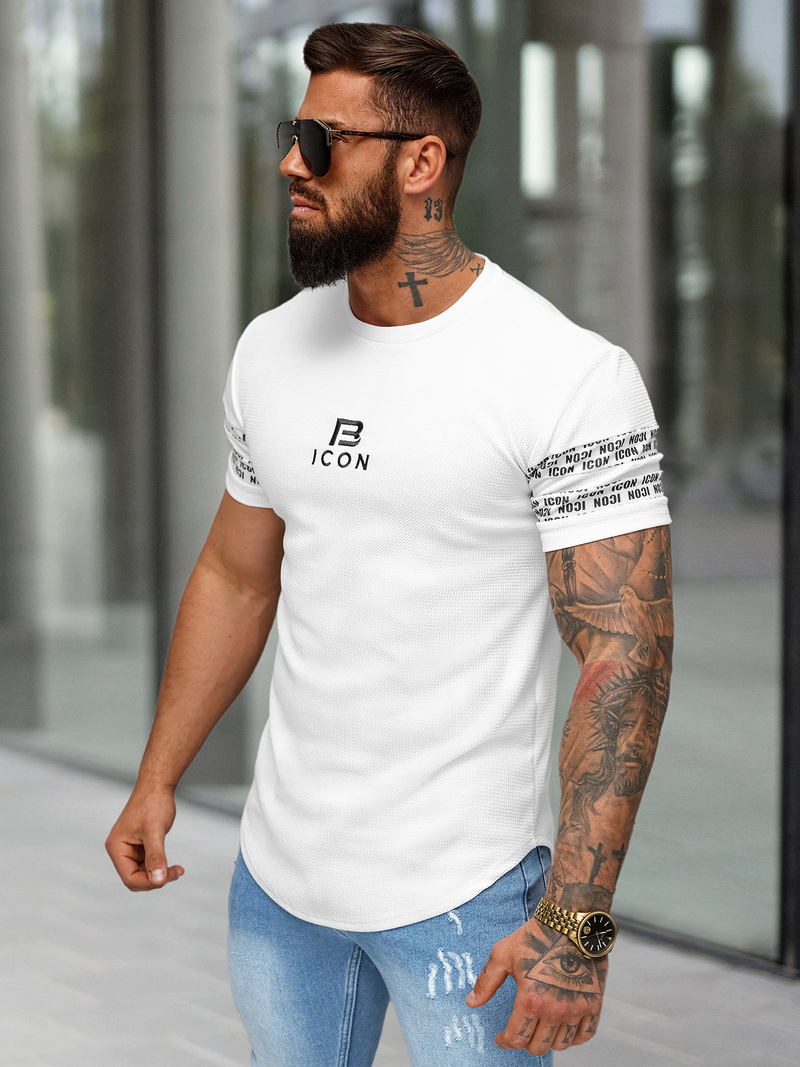 T-shirt Homme Blanc OZONEE O/B1213