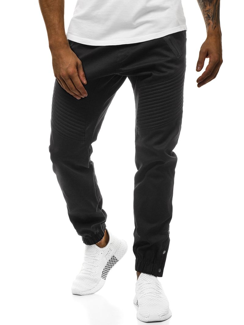 Pantalon Chino Jogger Homme Noir OZONEE A/0952