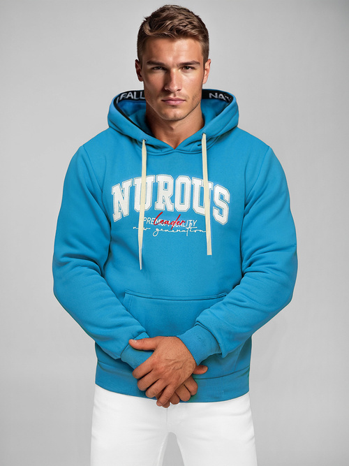Sweatshirt à capuche homme bleu OZONEE O/TT30510