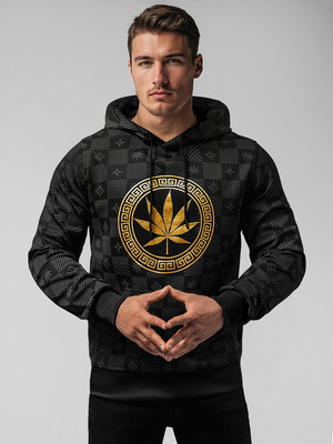 Sweatshirt à capuche homme noir OZONEE O/B265Z