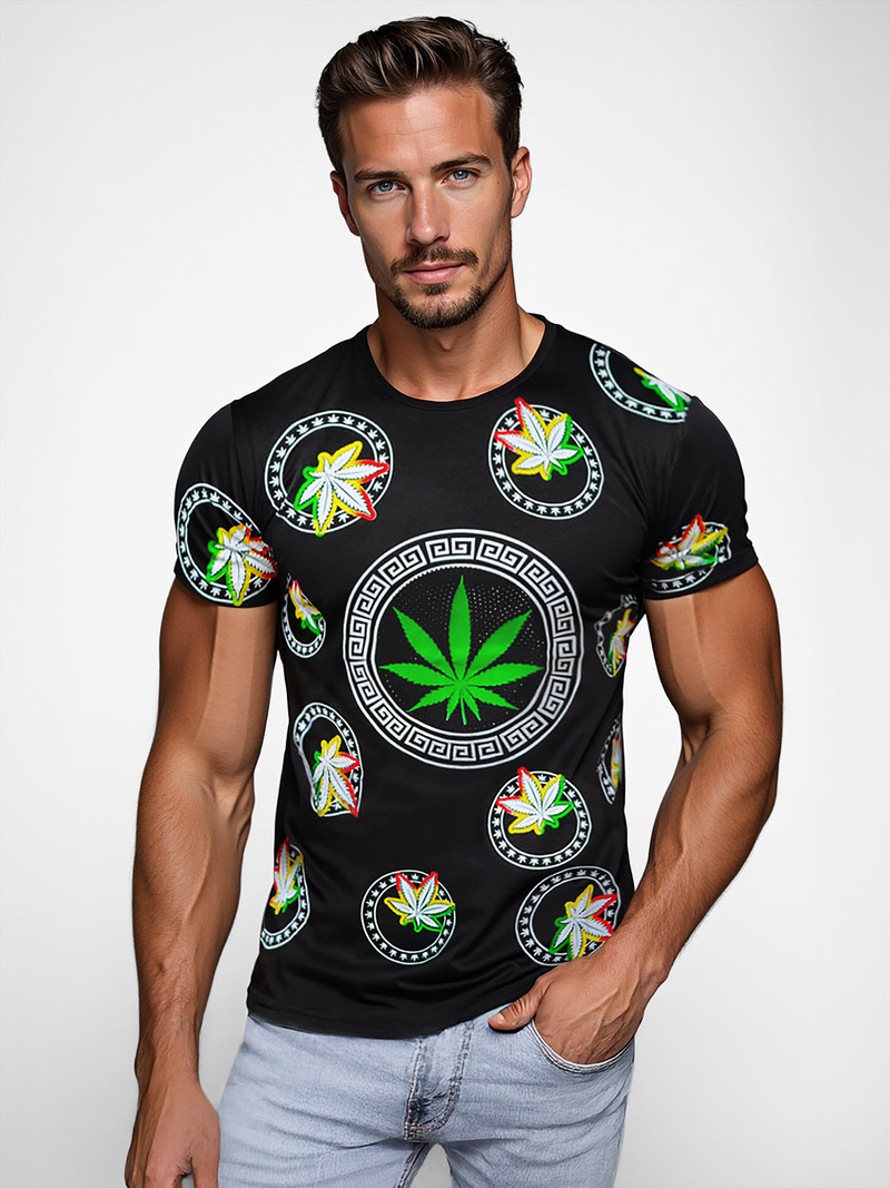 T-shirt Homme Noir OZONEE O/T135/3Z