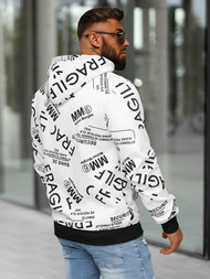 Sweatshirt à capuche homme blanc OZONEE JS/8B1255/1