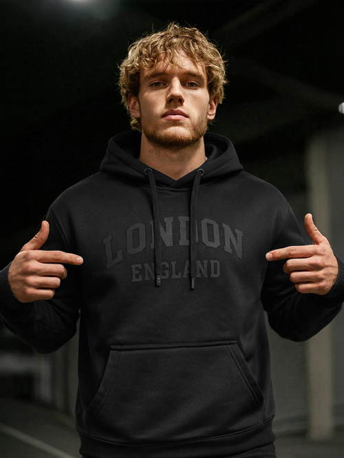 Sweatshirt à capuche homme noir OZONEE JS/8B1986/3