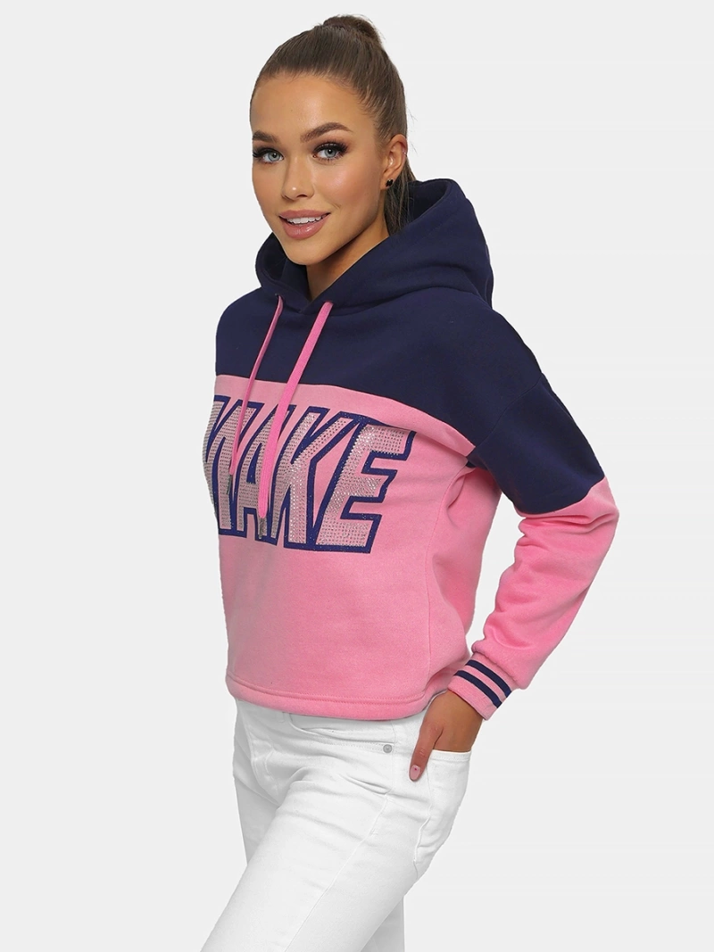 Sweat à Capuche Femme Rose OZONEE JS/B26024