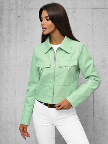 Veste en cuir femme menthe OZONEE O/G117Z
