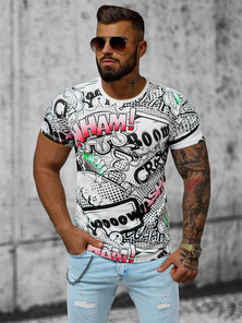 T-shirt Homme Blanc OZONEE O/T137/1Z