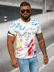 T-shirt Homme Blanc OZONEE JS/8T1211/1