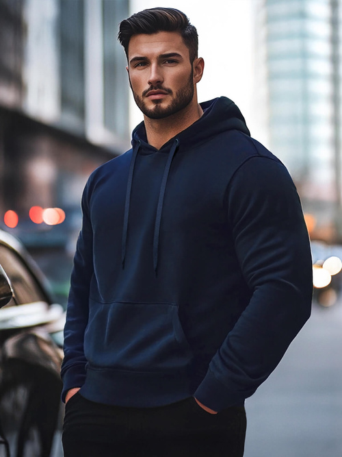 Sweatshirt Homme Bleu foncé OZONEE JS/2009Z
