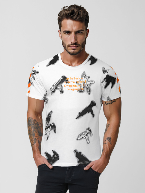 T-shirt Homme Blanc OZONEE O/MPO3471Z