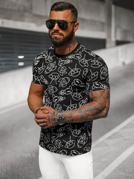 T-shirt Homme Noir OZONEE JS/8T1197/3