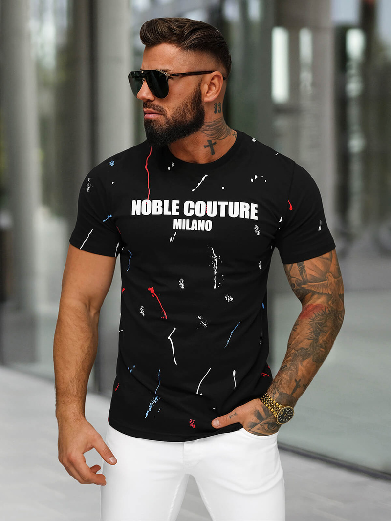 T-shirt Homme Noir OZONEE O/MPO3443