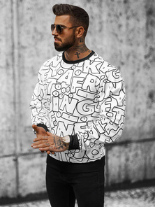 Sweatshirt Homme Blanc OZONEE JS/8B1136/1