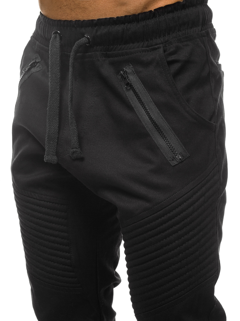 Pantalon Chino Jogger Homme Noir OZONEE A/0952
