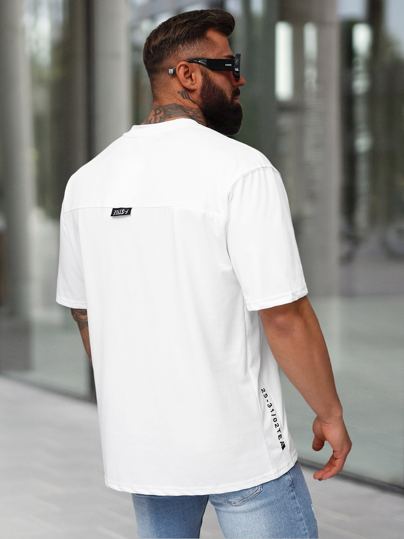 T-shirt Homme Blanc OZONEE O/QQ1185