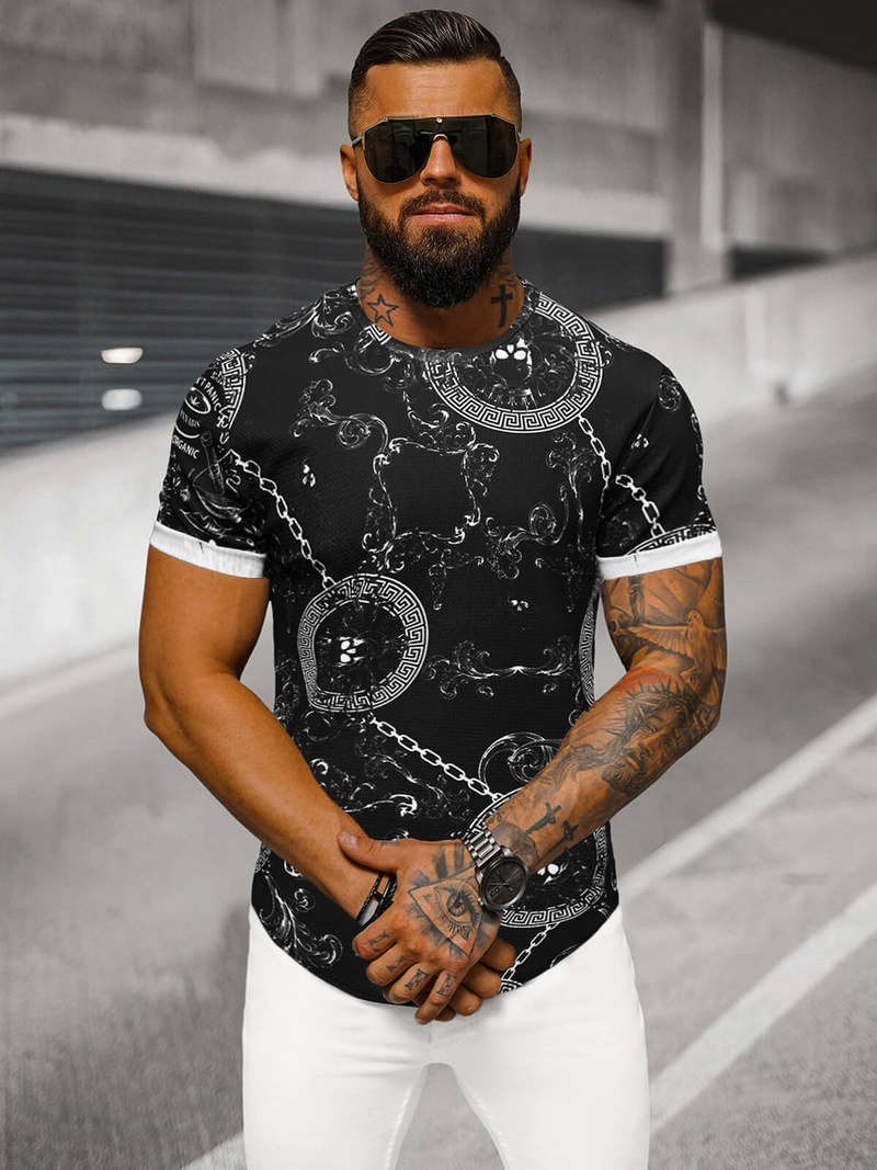T-shirt Homme Noir OZONEE O/P1062