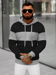 Sweatshirt à capuche homme noir OZONEE JS/8B1313/3