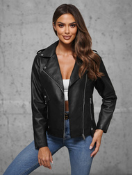 Veste en cuir femme noir OZONEE JS/11Z8060