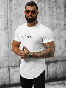 T-Shirt Homme Blanc OZONEE O/P1108