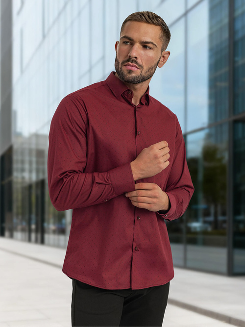 Chemise Homme Bordeaux OZONEE V/V182