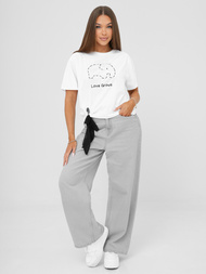 T-shirt femme blanc et noir OZONEE JS/RJ77247