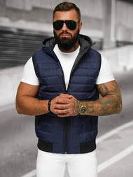 Veste Sans Manches Homme Bleu Foncé OZONEE JS/MY88Z