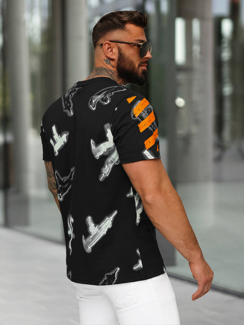 T-shirt Homme Noir OZONEE O/MPO3471