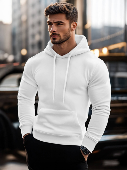 Sweatshirt Homme Blanc OZONEE JS/2009Z