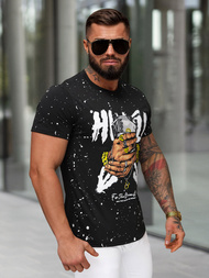 T-shirt Homme Noir OZONEE JS/8B1389/3